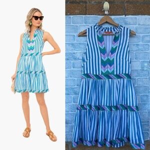 Oliphant playa blue yoke dress from Tuckerbuck size small